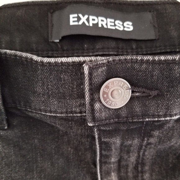 Midrise Straight Mini Black Dark Wash Jean Skirt - Picture 10 of 11